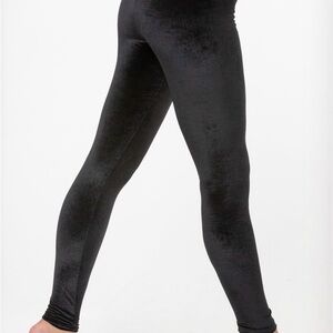 Los Angeles Apparel Black Velvet 3/4 Leggings